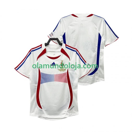 Camisola França Retro Homem Equipamento Segundo 2006 Manga Curta
